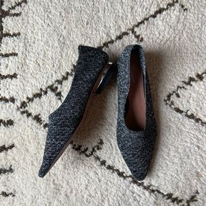 Metallic Flats with Silver Heels